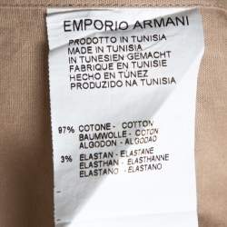 Pre Owned Emporio Armani Beige Stretch Cotton Long Sleeve Shirt XL