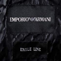 Pre Owned جاكيت امبوريو أرماني "ايميلي لاين" مخرم أسود مقاش كبير جداً (اكس لارج) 
