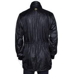 Pre Owned جاكيت امبوريو أرماني "ايميلي لاين" مخرم أسود مقاش كبير جداً (اكس لارج) 