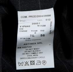 Pre Owned Emporio Armani Black Pinstriped Wool Blend Tailored Suit XXXL