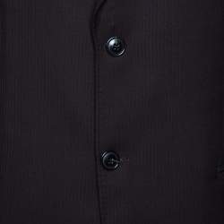 Pre Owned Emporio Armani Dark Brown Pinstriped Wool Josh Line Jacket XXXL