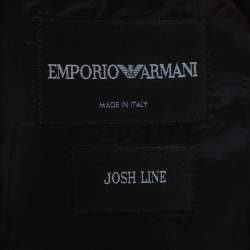 Pre Owned Emporio Armani Dark Brown Pinstriped Wool Josh Line Jacket XXXL