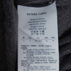 Pre Owned Emporio Armani Charcoal Cotton Knit Rib Trim Detail Crew Neck Sweatshirt L