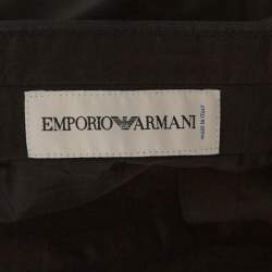 Pre Owned Emporio Armani Charcoal Grey Wool Blend Trousers S