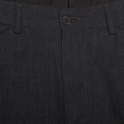 Pre Owned Emporio Armani Charcoal Grey Wool Blend Trousers S