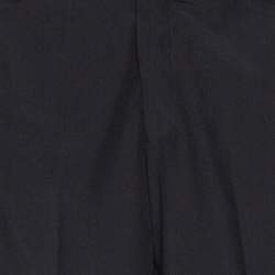 Pre Owned Emporio Armani Black Wool Blend Trousers S