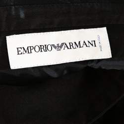Pre Owned Emporio Armani Black Wool Blend Trousers S