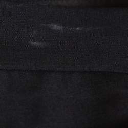 Pre Owned Emporio Armani Black Wool Blend Trousers S