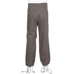 Emporio Armani Dark Grey Cotton Drawstring Waist & Cuff Trousers L