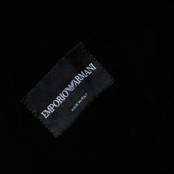 Pre Owned Emporio Armani Black Stretch Wool Two Button Blazer M