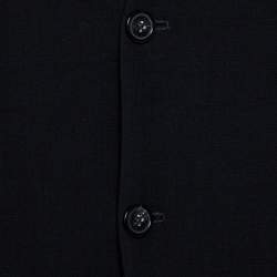 Pre Owned Emporio Armani Black Stretch Wool Two Button Blazer M