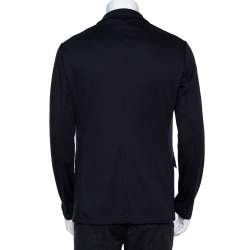 Pre Owned Emporio Armani Navy Blue Knit blazer XL