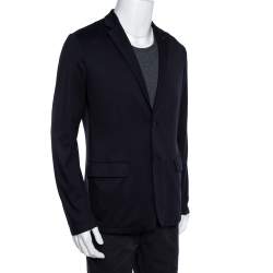 Pre Owned Emporio Armani Navy Blue Knit blazer XL