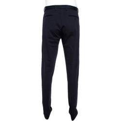 Pre Owned Emporio Armani Navy Blue Knit Pants M