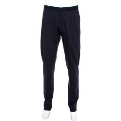 Pre Owned Emporio Armani Navy Blue Knit Pants M