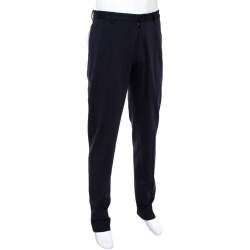 Pre Owned Emporio Armani Navy Blue Knit Pants M