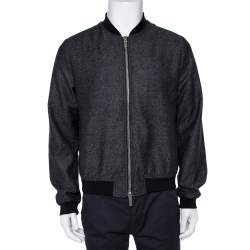 Emporio Armani Black Wool Bomber Jacket L