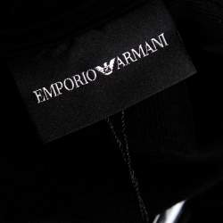 Pre Owned Emporio Armani Black Logo Print Cotton Sweatshirt 3XL