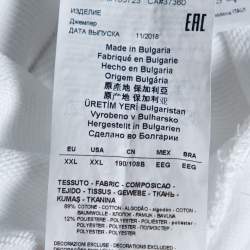 Pre Owned Emporio Armani White Cotton Logo Patch Sweatshirt XXL