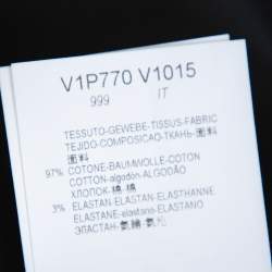 Pre Owned Emporio Armani Black Cotton High Waist Tailored Trousers XL