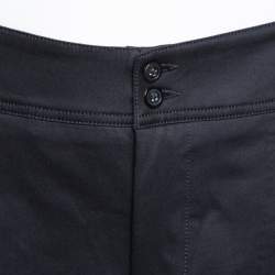 Pre Owned Emporio Armani Black Cotton High Waist Tailored Trousers XL