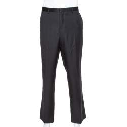 Pre Owned Emporio Armani Black Wool Tailored Trousers 4XL
