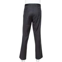 Pre Owned Emporio Armani Black Wool Tailored Trousers 4XL