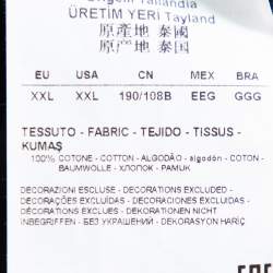 Pre Owned Emporio Armani Navy Blue Peace Relief Print Cotton T-Shirt XXL