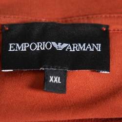 Pre Owned Emporio Armani Burnt Orange Power Printed Cotton T-Shirt XXL