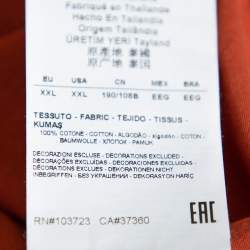Pre Owned Emporio Armani Burnt Orange Power Printed Cotton T-Shirt XXL
