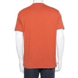 Pre Owned Emporio Armani Burnt Orange Power Printed Cotton T-Shirt XXL