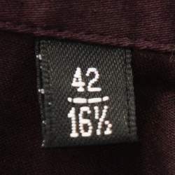 مملوكة مسبقًا قميص أمبوريو أرماني قطن عنابي بأزرار أمامية مقاس كبير جدًا - إكس لارج