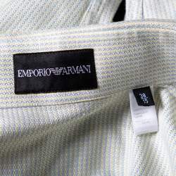 Emporio Armani Light Green Cotton Button Front Shirt S