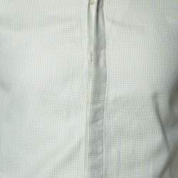 Emporio Armani Light Green Cotton Button Front Shirt S