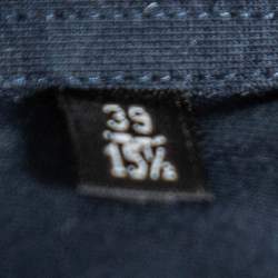 مملوكة مسبقًا Emporio Armani Navy Blue Stretch Cotton Button Front Shirt M