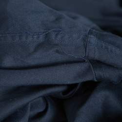 مملوكة مسبقًا Emporio Armani Navy Blue Stretch Cotton Button Front Shirt M