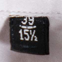 Pre Owned Emporio Armani Beige Printed Cotton Zipper Front Shirt M