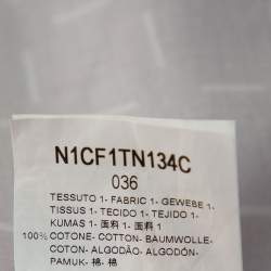 Pre Owned Emporio Armani Beige Printed Cotton Zipper Front Shirt M