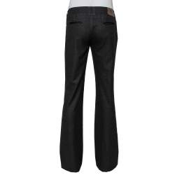 Emporio Armani Black Striped Straight Leg Trousers M