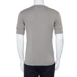 Pre Owned Emporio Armani Grey Cotton Short Sleeve Crewneck T-Shirt L