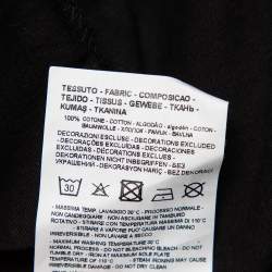 Pre Owned Emporio Armani Black Cotton Logo Printed Crewneck T-Shirt 3XL