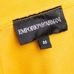 Pre Owned Emporio Armani Mustard Yellow Cotton Polo T-Shirt M