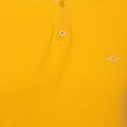 Pre Owned Emporio Armani Mustard Yellow Cotton Polo T-Shirt M