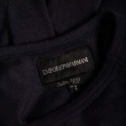Pre Owned Emporio Armani Navy Blue Printed Cotton & Modal Jude Fitted T-Shirt M
