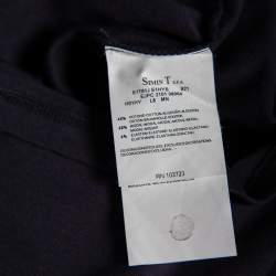 Pre Owned Emporio Armani Navy Blue Printed Cotton & Modal Jude Fitted T-Shirt M