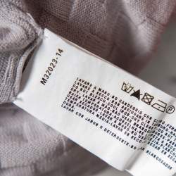 Pre Owned Emporio Armani Grey Patterned Cotton & Silk Knit Fitted T-Shirt M