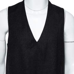 Pre Owned Emporio Armani Charcoal Grey Wool Matt Line Tuxedo Vest L