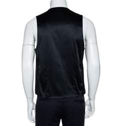 Pre Owned Emporio Armani Charcoal Grey Wool Matt Line Tuxedo Vest L