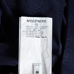 Pre Owned Emporio Armani Navy Blue Perforated Jersey Button Front Shirt XL