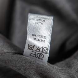 Pre Owned Emporio Armani Grey Wool Contrast Trim Button Front Shirt M